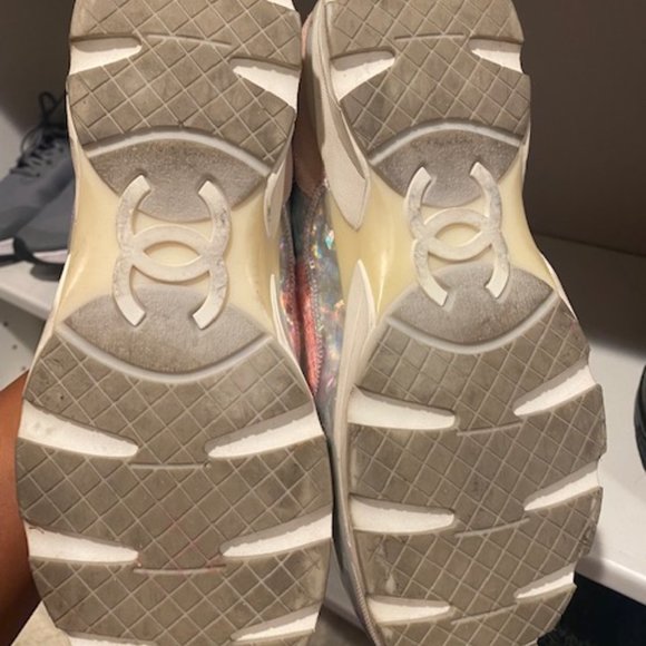 Chanel Tweed Lace Up Sneakers - Picture 3 of 5